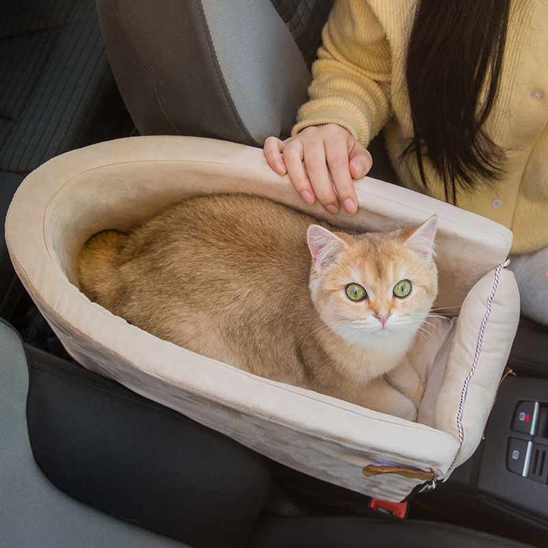 Quilted Car Armrest Pet Carrier Seat - Image 3