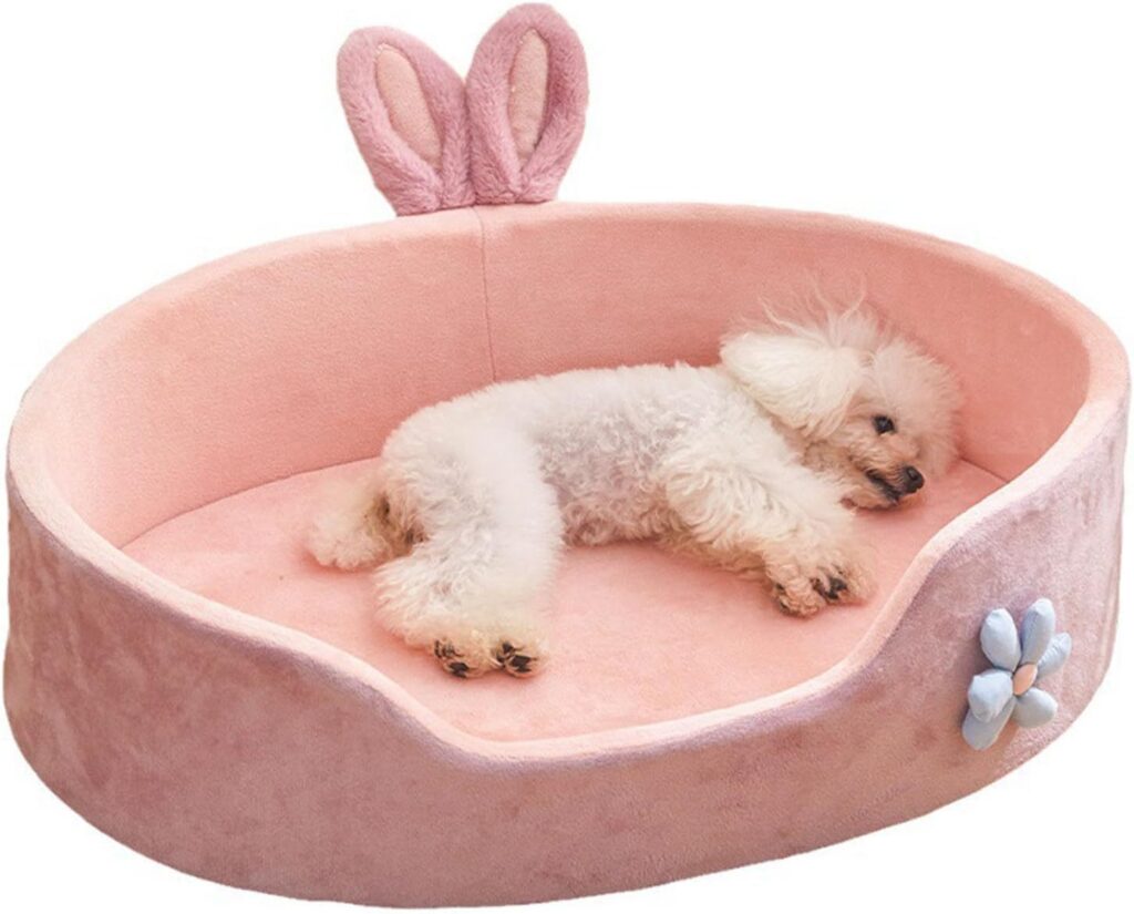Pink Princess Rabbit Ear Pet Bed