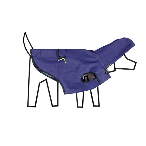 Blue Tartan Plaid Trim Anorak Raincoat for Dogs