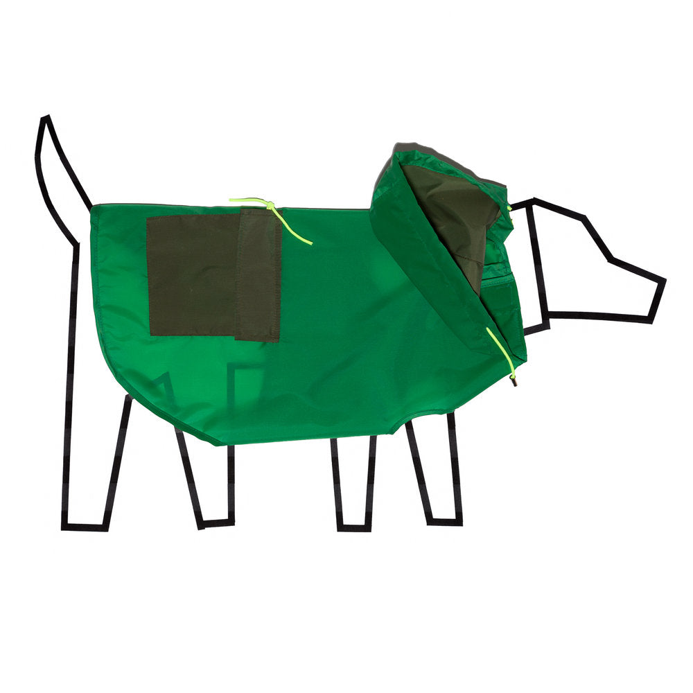 Green and Olive Color Block Anorak Raincoat for Dogs