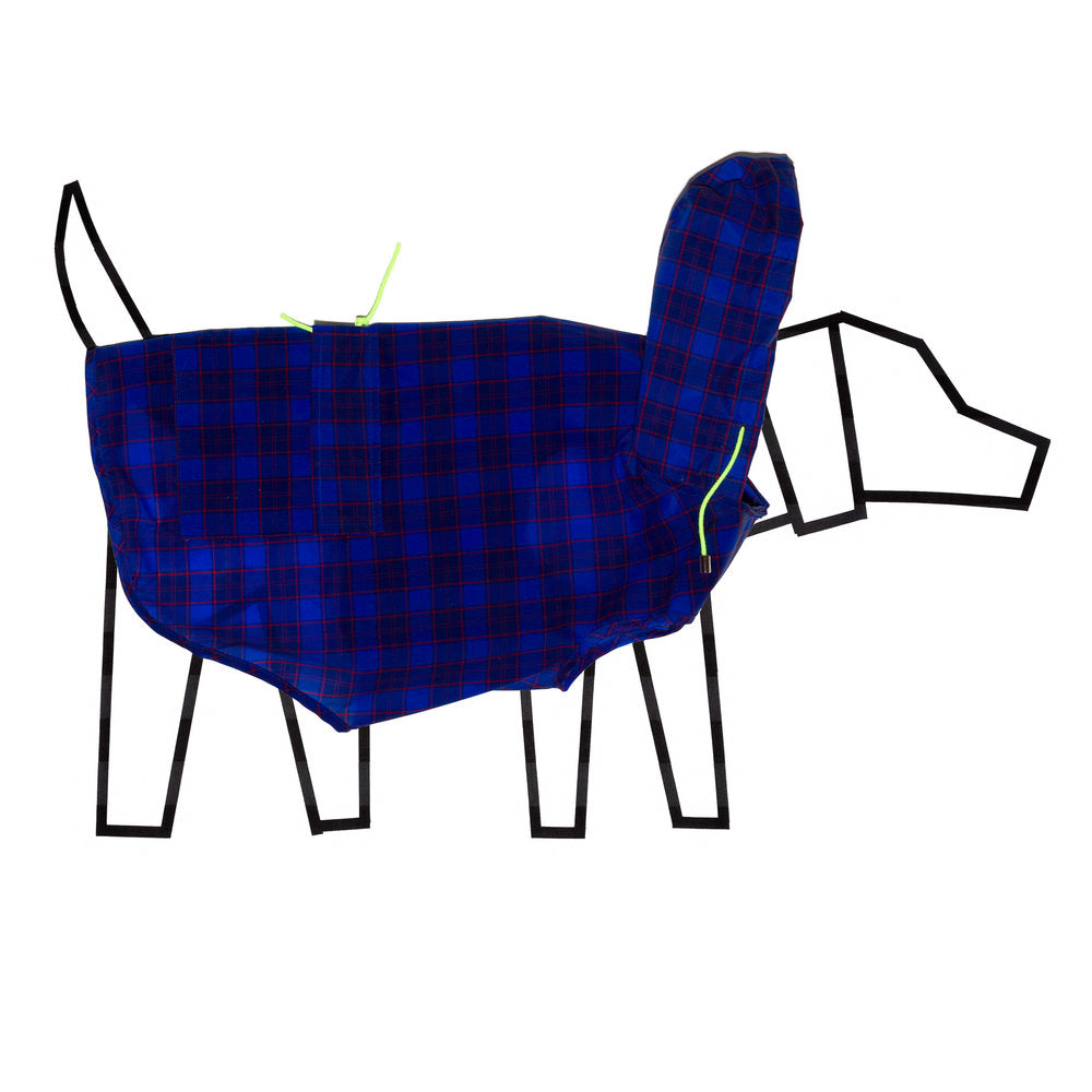 Purple and Multi Plaid Anorak Raincoat for Dogs