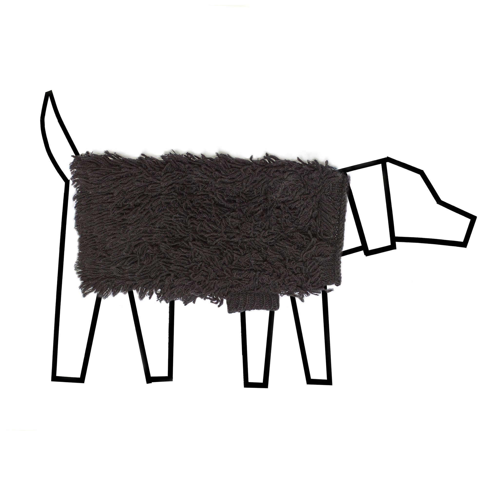 Black Textured Knit Sweater for Dogs