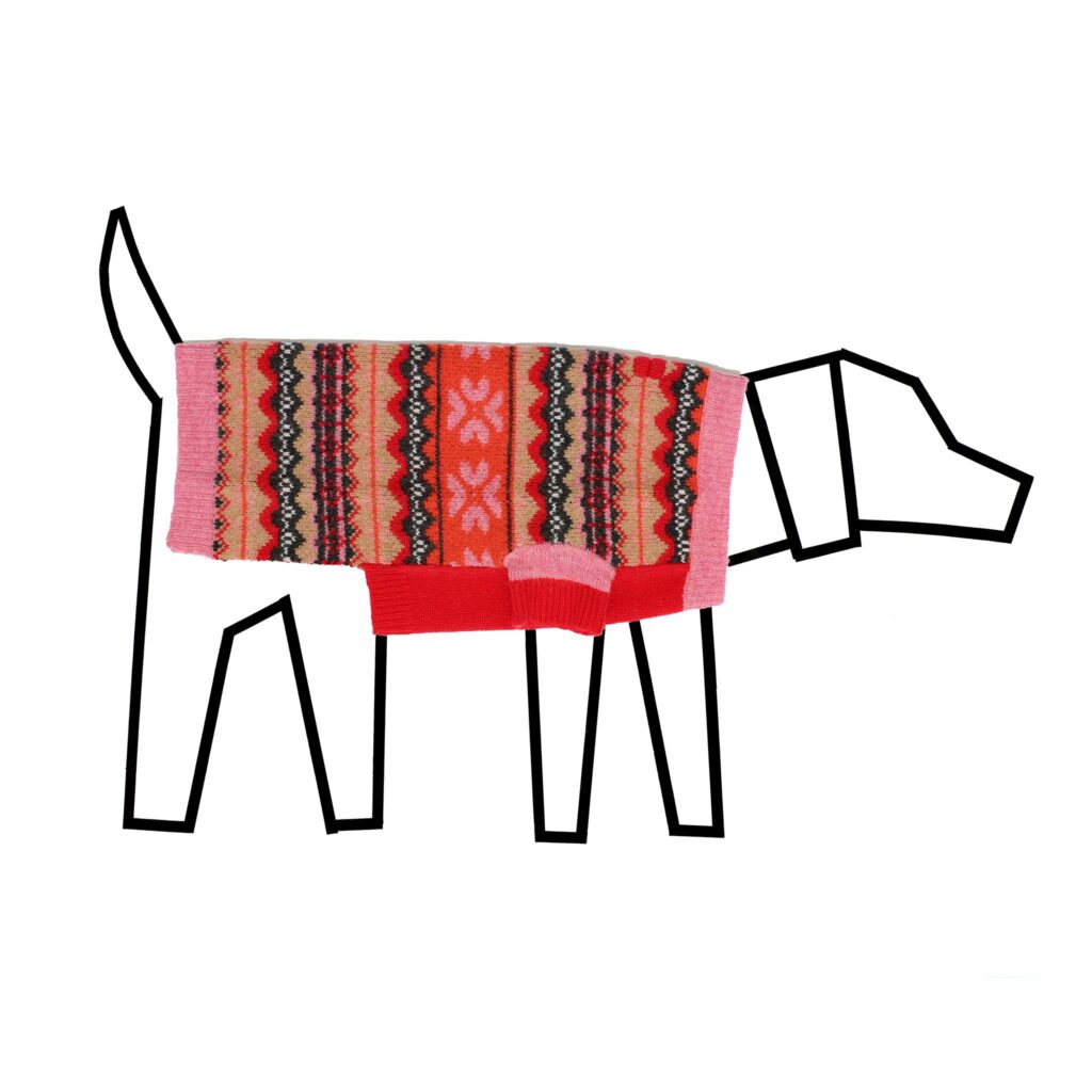 Fair Isle Floral Sweater Pink for Dogs
