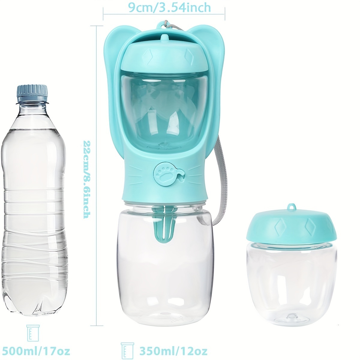 2-in-1 Portable Dog Water Bottle with Food Container - Image 6