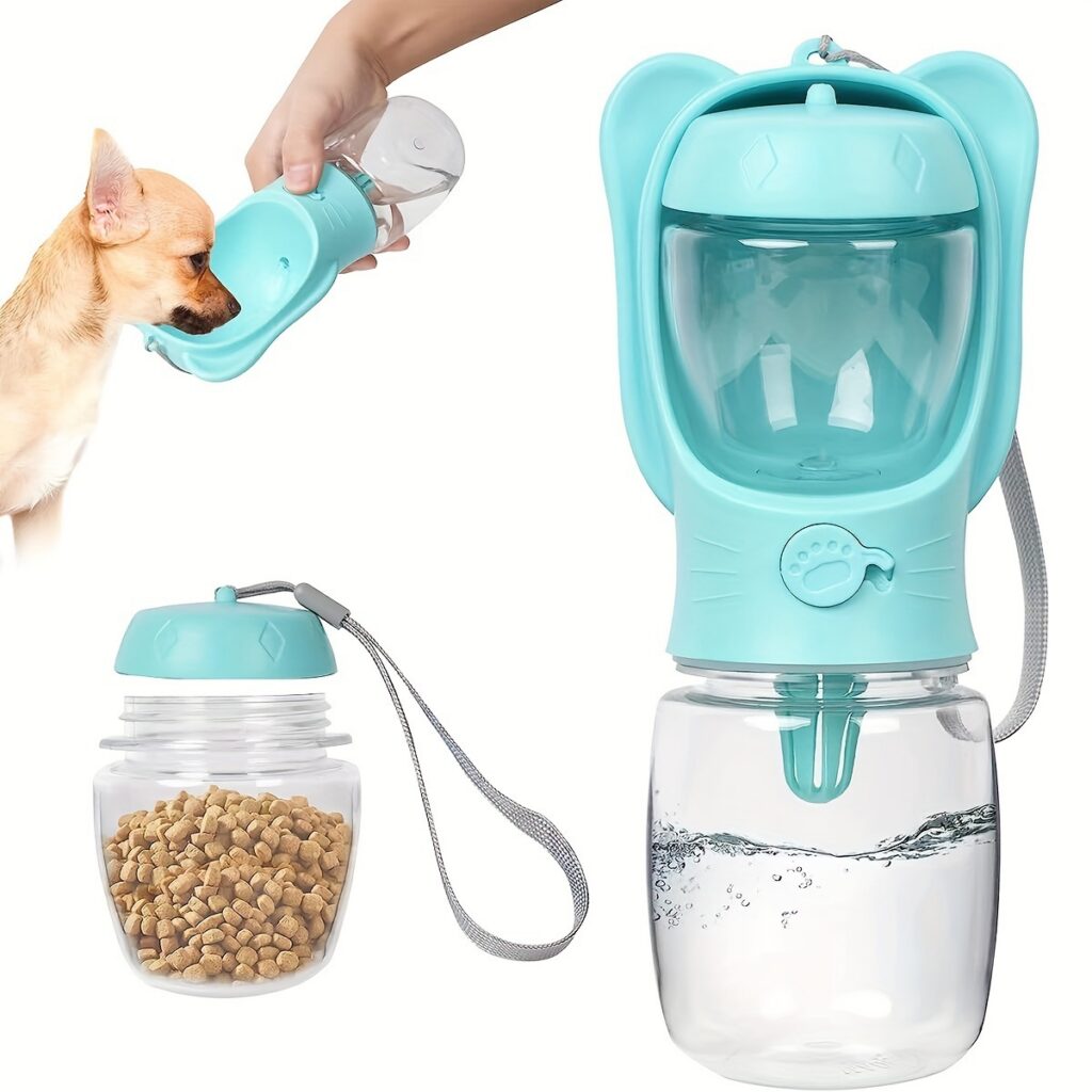 2-in-1 Portable Dog Water Bottle with Food Container