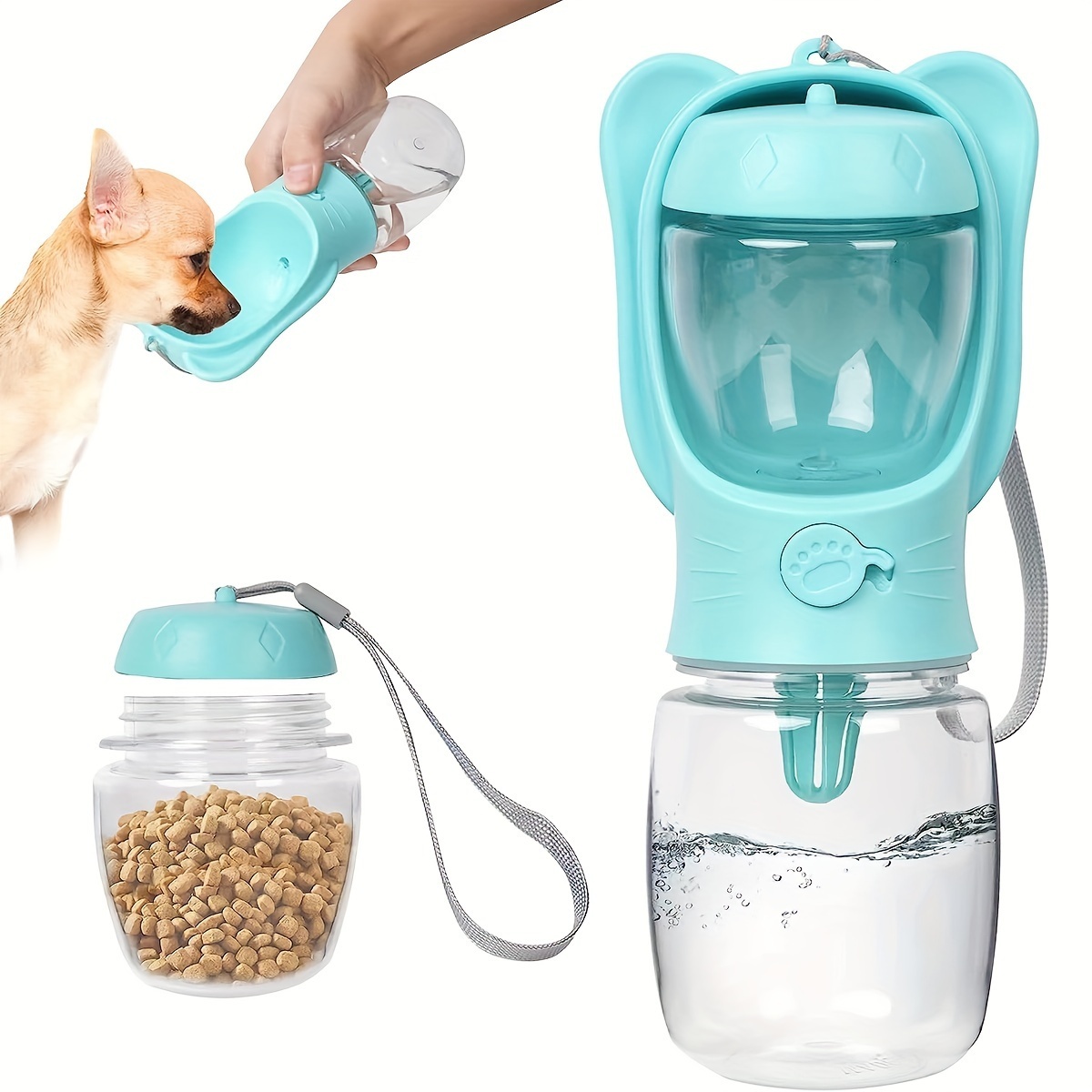 2-in-1 Portable Dog Water Bottle with Food Container