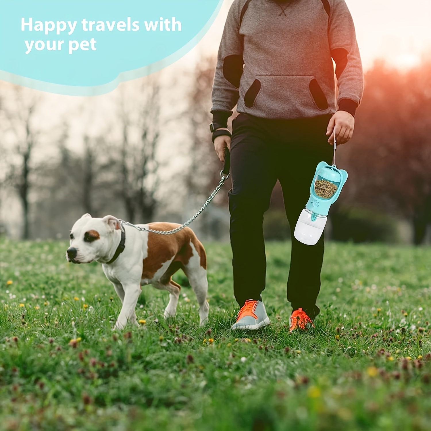 2-in-1 Portable Dog Water Bottle with Food Container - Image 2