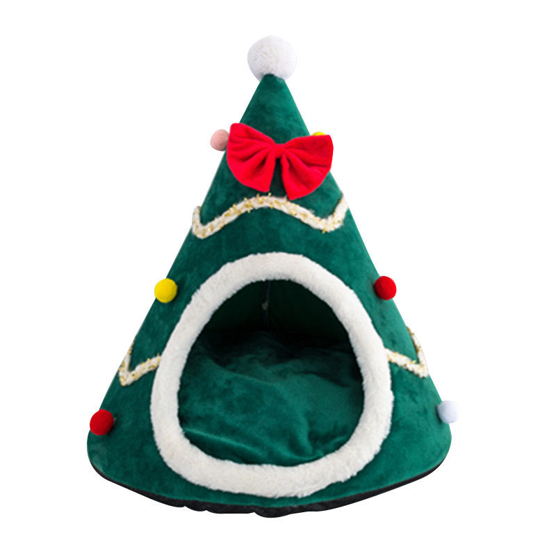 Christmas Tree Cozy Pet Cave Bed