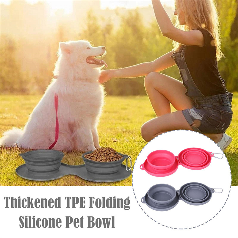 Foldable Double Pet Feeding Bowl - Image 2