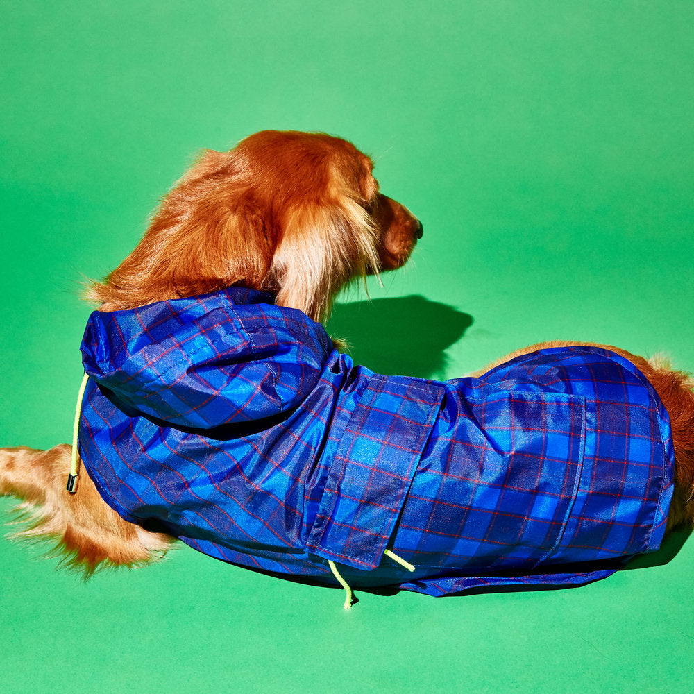 Purple and Multi Plaid Anorak Raincoat for Dogs